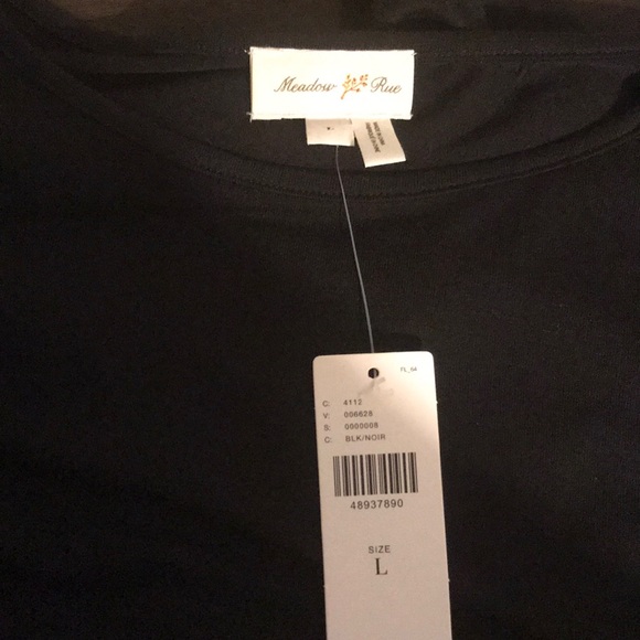 NWT Anthropologie Black Slinky Ruched Top - Picture 5 of 5